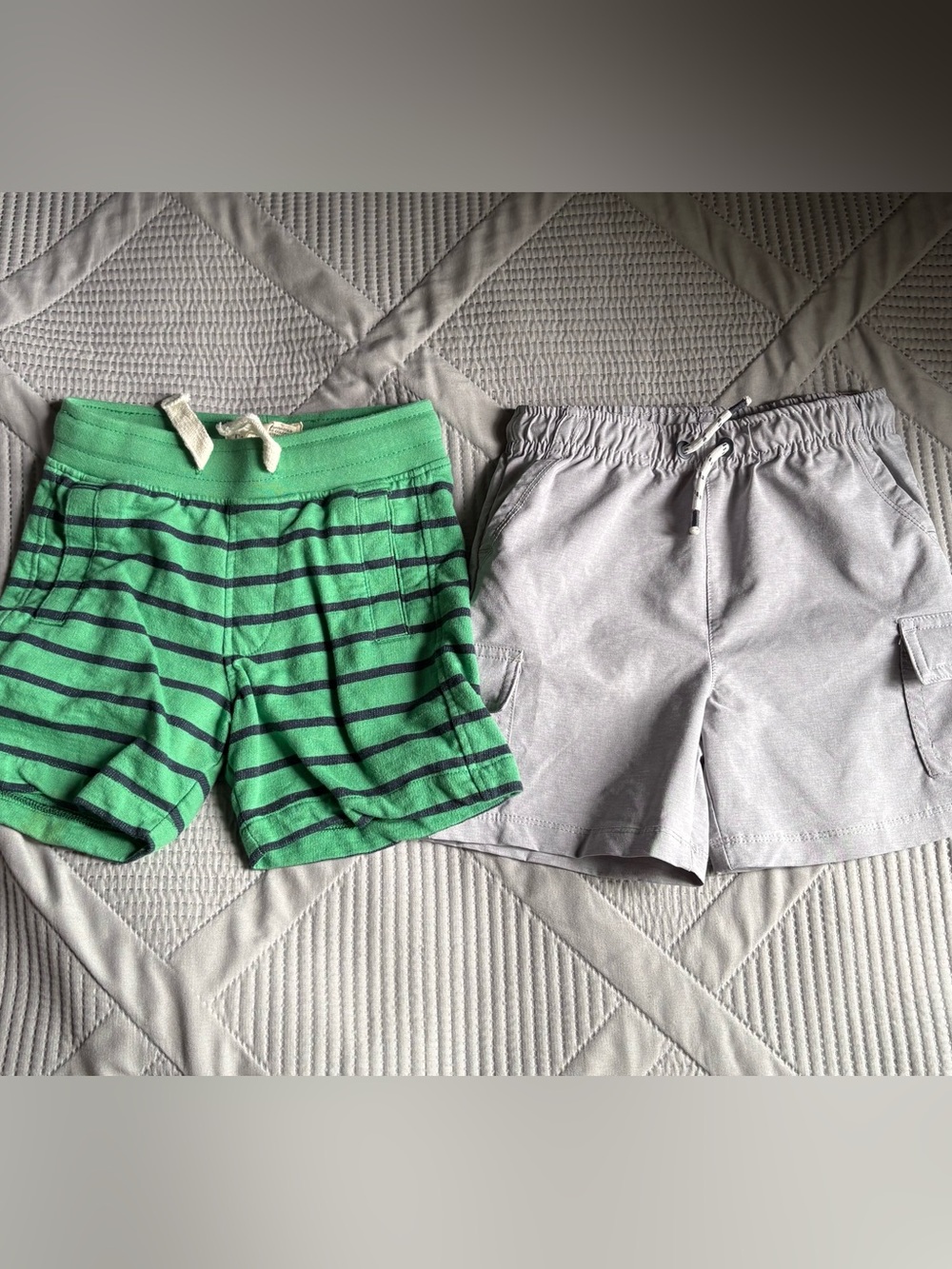 Tailor Vintage Green and Navy Striped Kids Shorts